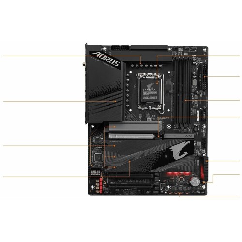 Материнская плата Gigabyte Z790 AORUS ELITE AX, Socket 1700, Intel®Z790, 4xDDR5-4800, HDMI+DP, 3xPCI-Ex16, 6xSATA3(RAID 0/1/5/10), 4xM.2, 8Ch Audio, 1x2.5GbLan, WiFi, (4+4)xUSB2.0, (5+2)xUSB3.2, (1+1)xUSB3.2 Type-C™, ATX, RTL {}